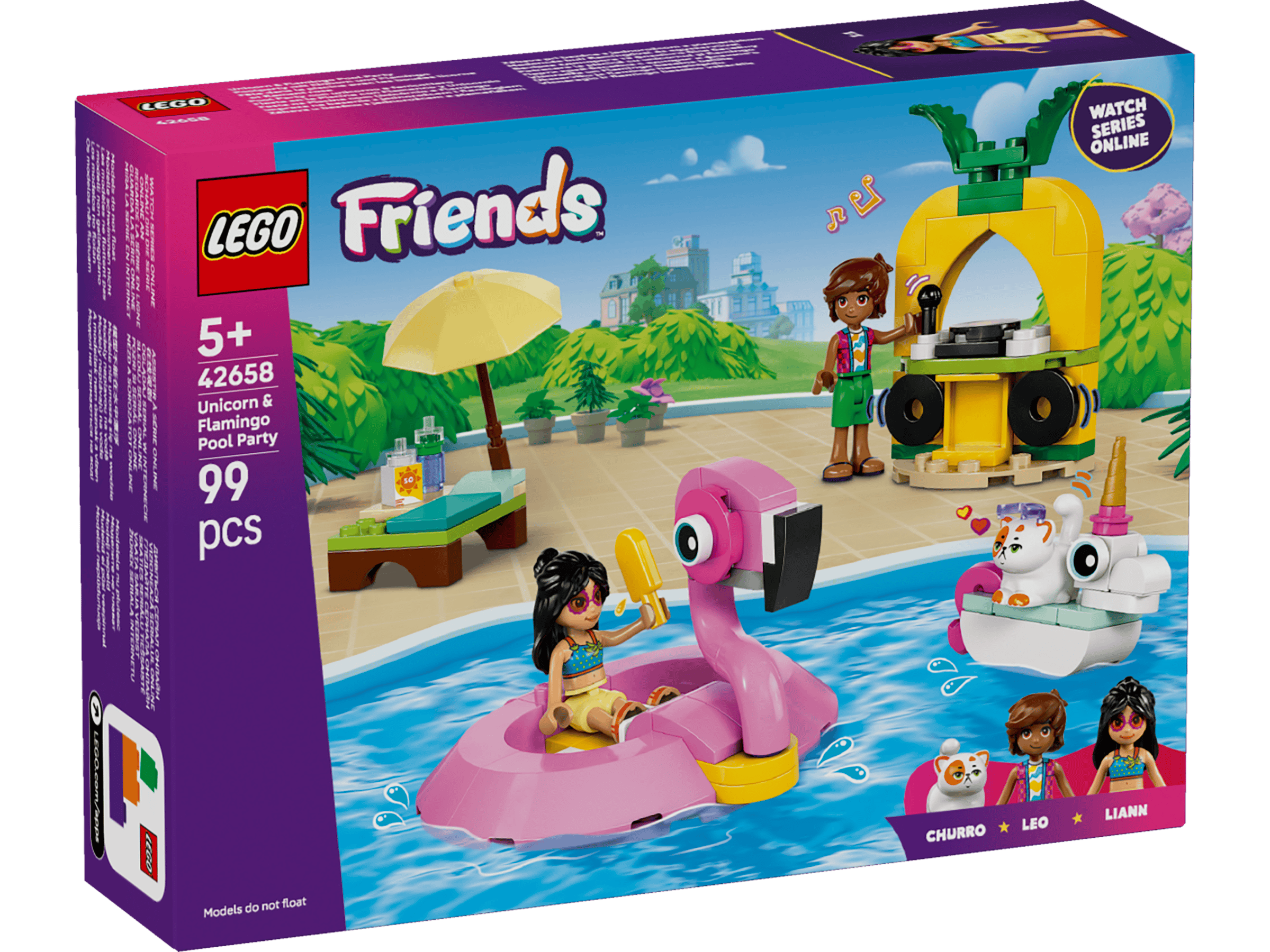 Poolparty med enhörning och flamingo 42658