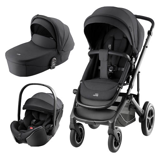 Smile 5Z Duovagn med Baby-Safe PRO Carbon Black