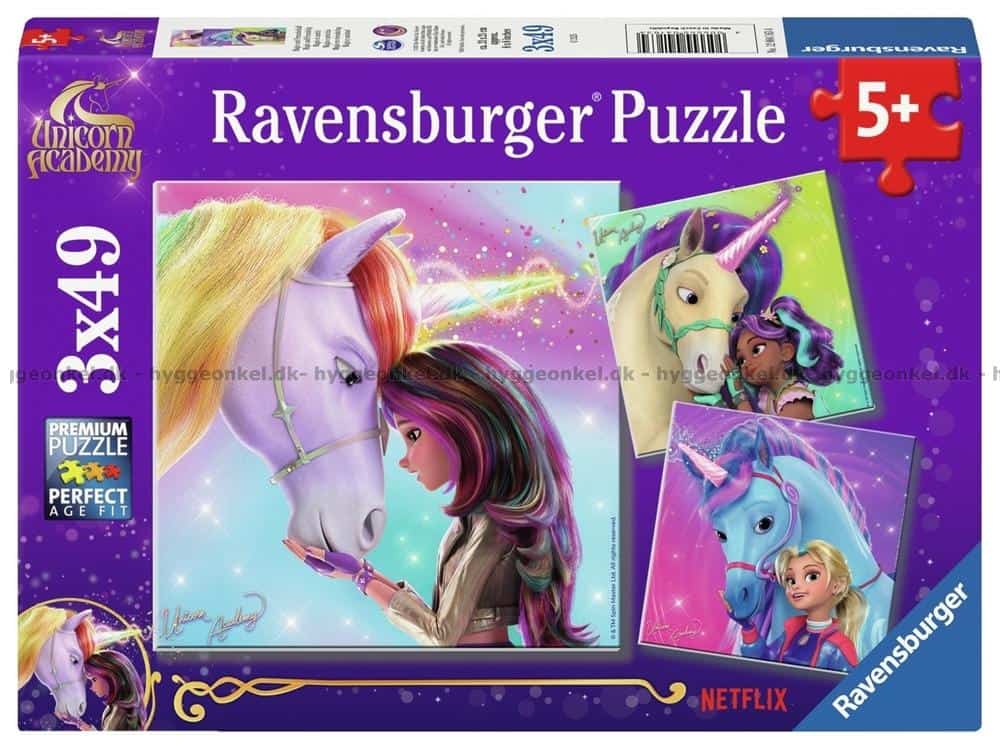 Pussel Rav 3X49Bit Unicorn Academy