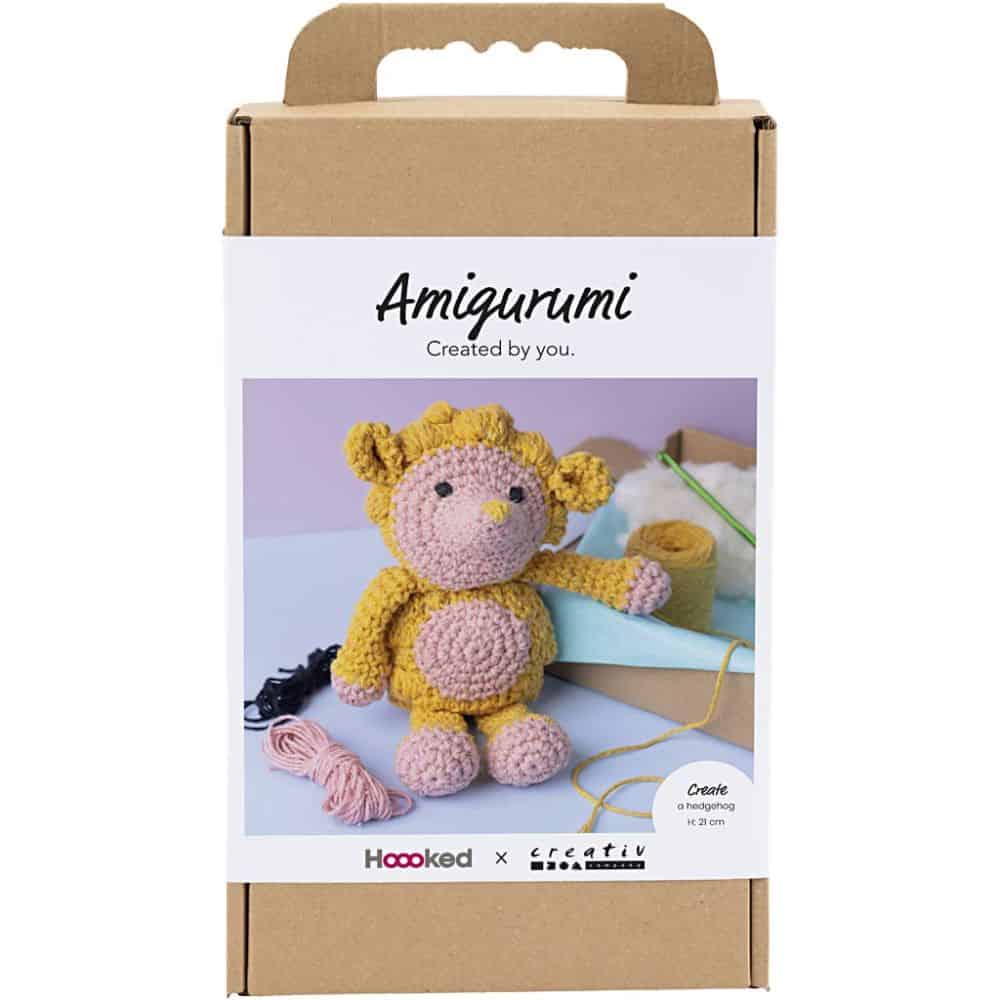 DIY Kit Amigurumi Gul/Rosa Igelkott