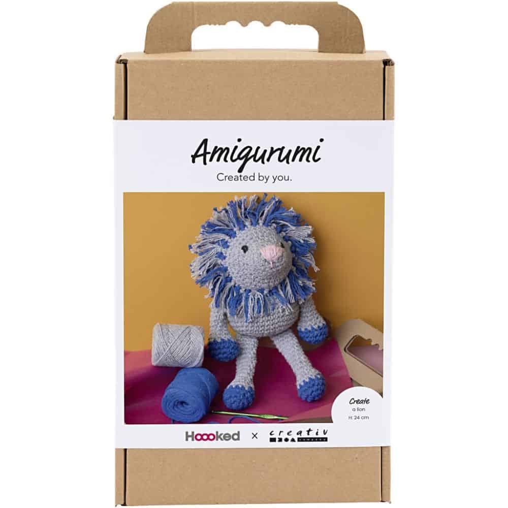 DIY Kit Amigurumi Blå/Grå Lejon