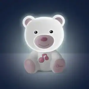Nattlampa M Ljud Nalle Rosa