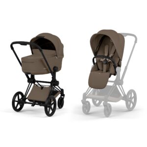 Priam 2026 Duovagn Coconut Brown (Matt Black Frame)