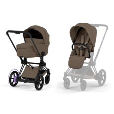 E-Priam 2026 Duovagn Coconut Brown (Matt Black Frame)