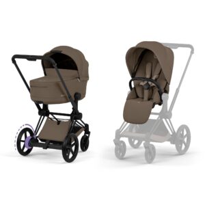 E-Priam 2026 Duovagn Coconut Brown (Matt Black Frame)