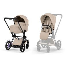 E-Priam 2026 Duovagn Cozy Beige (Matt Black Frame)